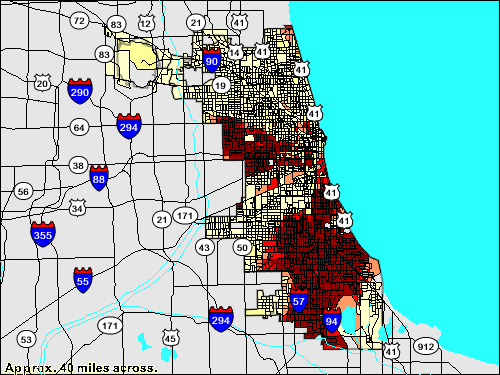 The black population in the city of Chicago