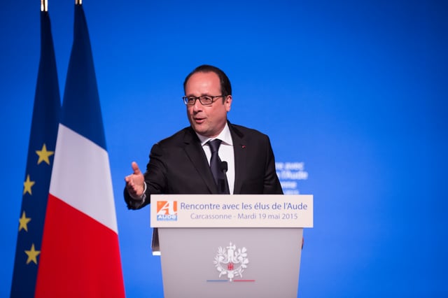 Hollande during a meeting in Carcassonne in May 2015