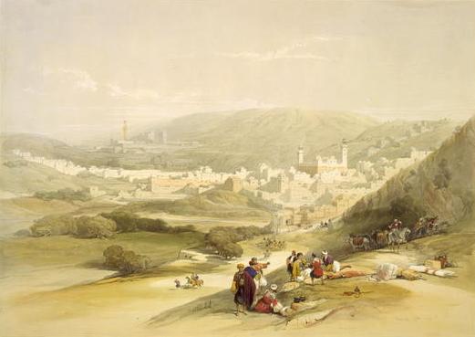 An 1839 drawing of Hebron by David Roberts