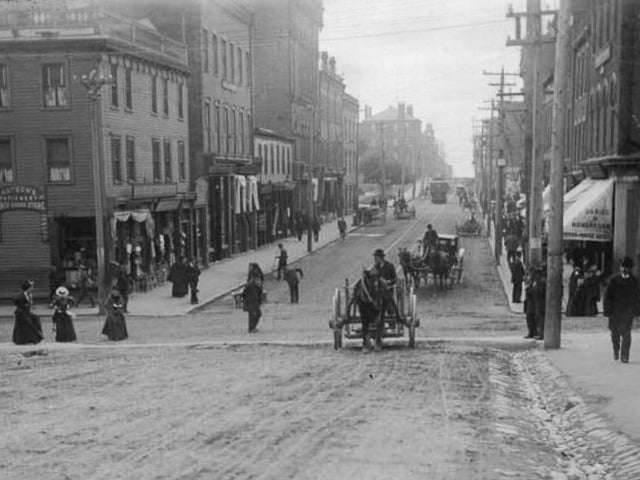 Saint John, New Brunswick, circa 1898. Parts of Canada were LHT until the 1920s.