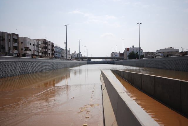 A tunnel in King Abdullah St. was filled with water during the 2011 floods.