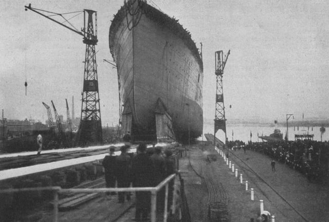 Columbus being launched in 1913 in Danzig.