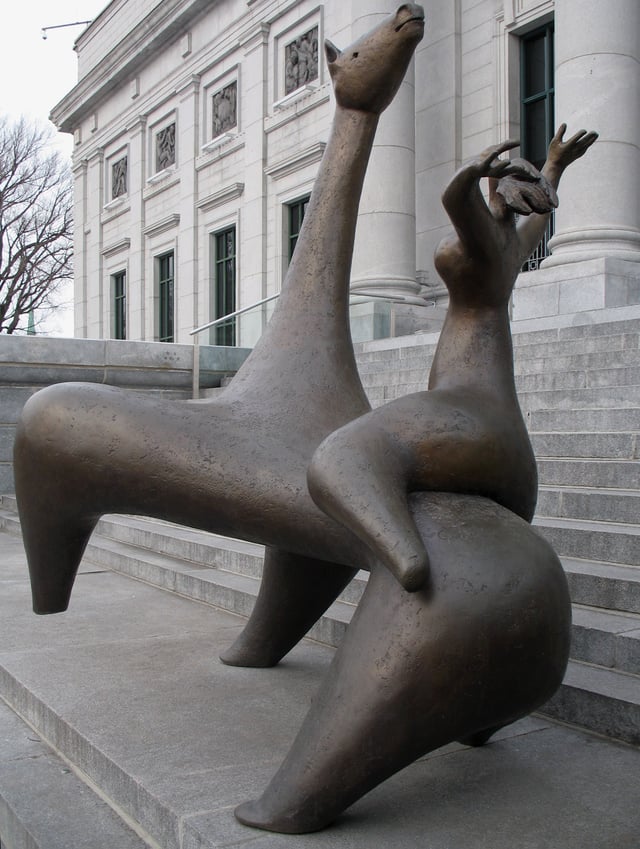 Charles Daudelin, La Cavalière, 1963, Sculpture installed in front of the pavilion Gérard Morisset of the Quebec National Museum of Fine Arts in Quebec City