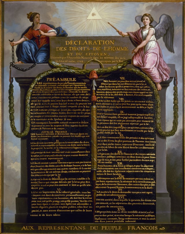 The basic principles that the French Republic must respect are found in the 1789 Declaration of the Rights of Man and of the Citizen.