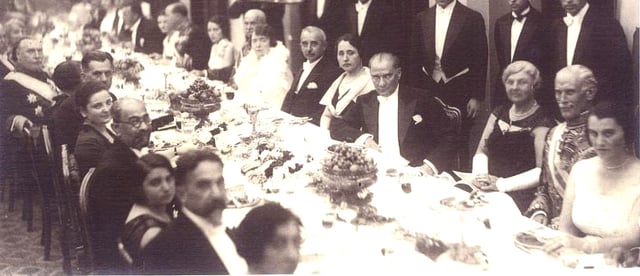 During a reception at the USSR Embassy in Ankara, on 7 November 1927