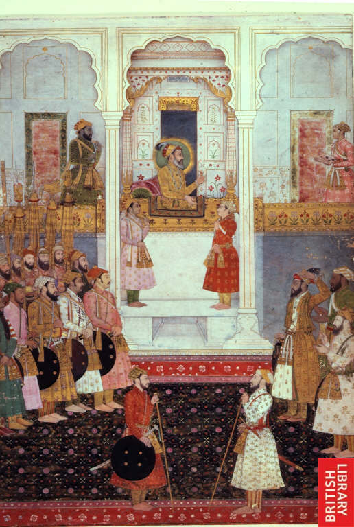 Emperor Shah Jahan and Prince Aurangzeb in Mughal Court, 1650