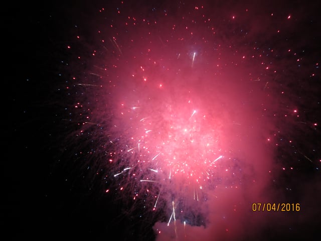 Fireworks on Independence Day in Goleta, California