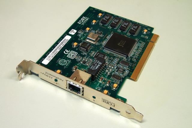 An ATM network interface in the form of an accessory card. A lot of network interfaces are built-in.