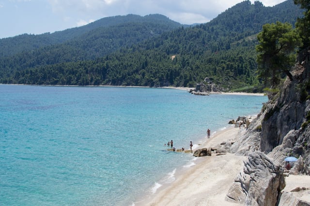 A beach in Chalkidiki.