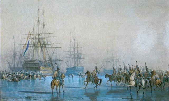 Capture of the Dutch fleet by the French hussars