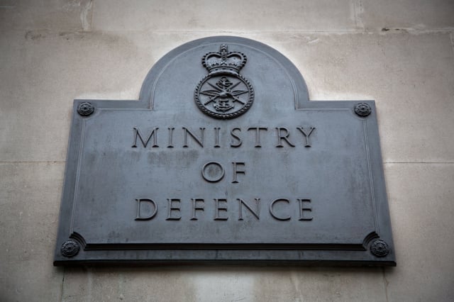 The plaque outside the South Door of the MoD's Main Building.