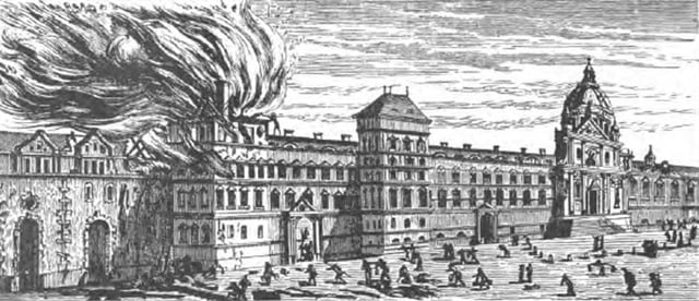 The Old Sorbonne on fire in 1670.