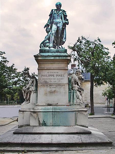 Pinel's monument at La Salpêtrière, Ludowig Durand, sculptor, 1885
