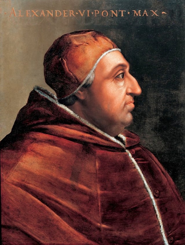 Iberian-born pope Alexander VI promulgated bulls that invested the Spanish monarchs with ecclesiastical power in the newly found lands overseas.