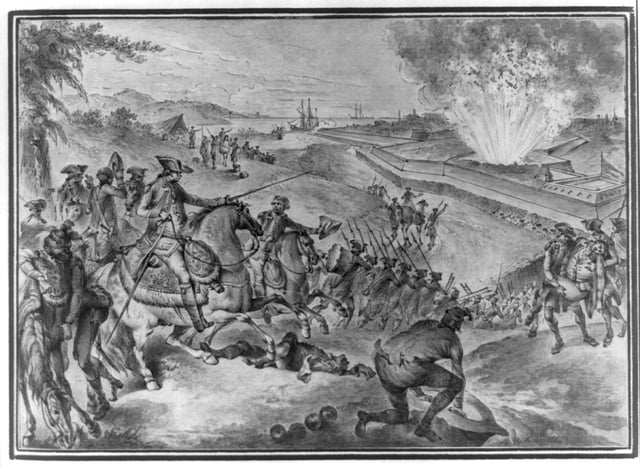 A 1783 engraving depicting the Siege of Pensacola