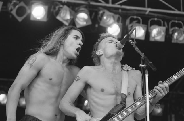 Anthony Kiedis and Flea in Amsterdam, August 1989