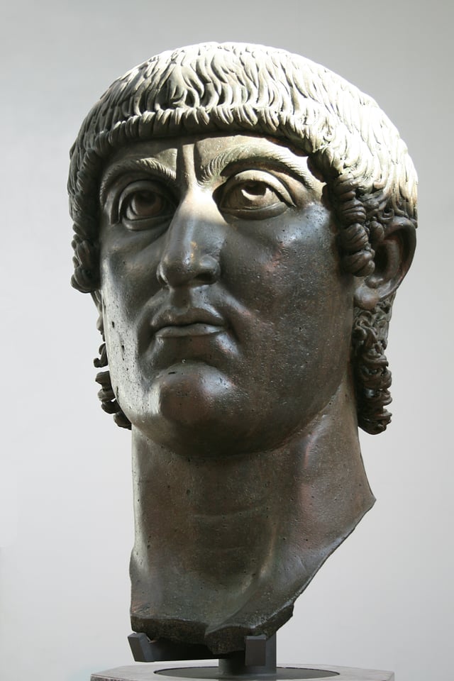 Bronze head of Constantine from a colossal statue