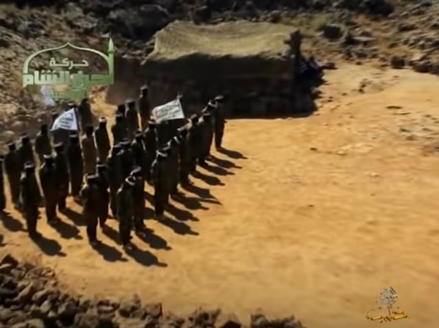 Ahrar al-Sham fighters on parade