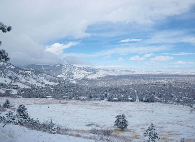 Snowfall is common in Boulder throughout the winter.
