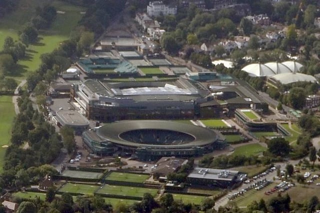 Aerial view of the grounds
