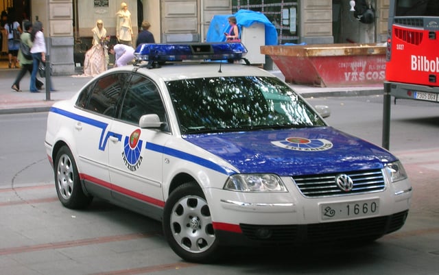 An Ertzaintza police car in the Basque Country