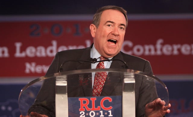 Former Governor Huckabee speaking at the 2011 Republican Leadership Conference in New Orleans, Louisiana