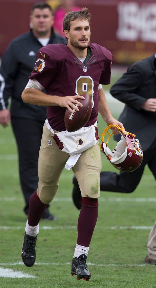 Quarterback Kirk Cousins after the comeback victory against the Tampa Bay Buccaneers in 2015, the largest in franchise history
