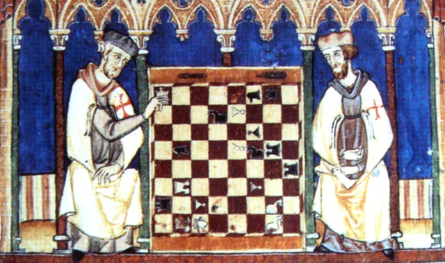 Knights Templar playing chess, Libro de los juegos, 1283