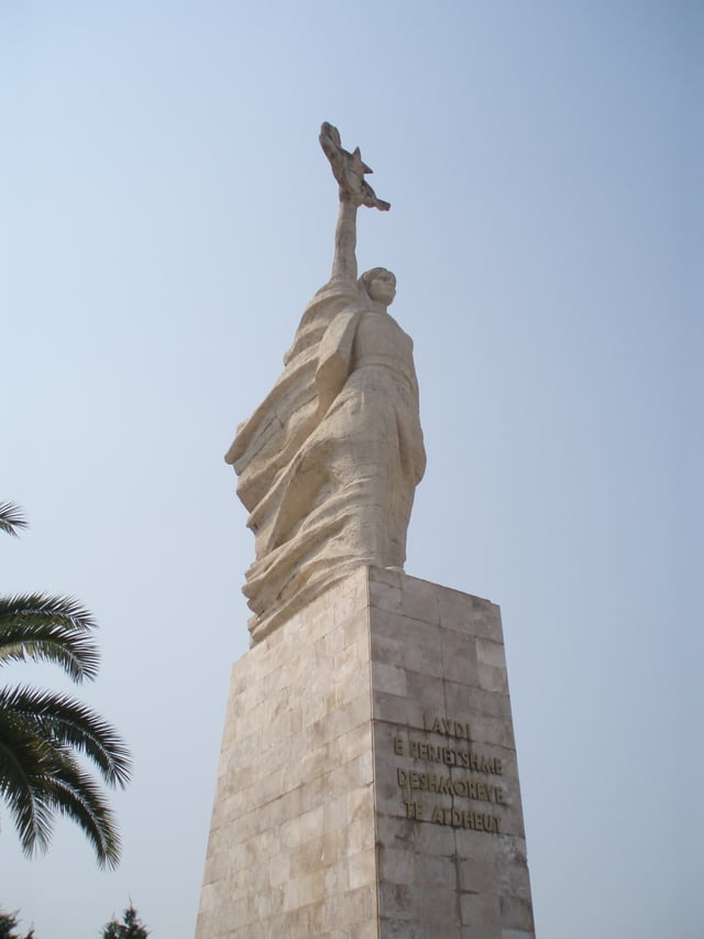 Mother Albania. The partisan monument and graveyard on the outskirts of Tirana, Albania