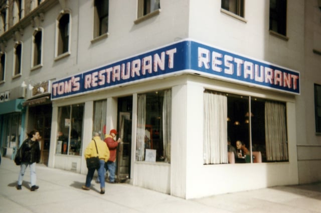 Tom's Restaurant, a diner at 112th St. and Broadway, in Manhattan that was used as the exterior image of Monk's Café in the show