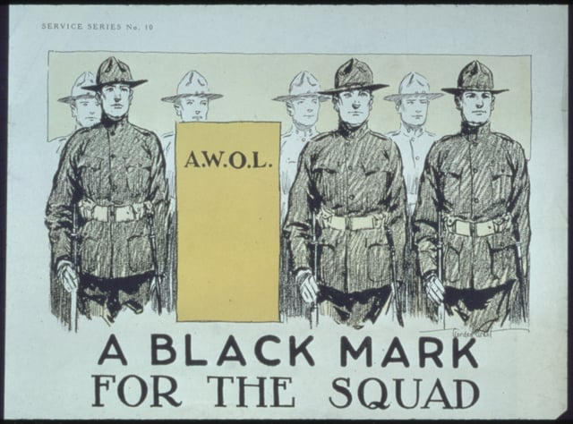 A United States wartime poster deprecating absence