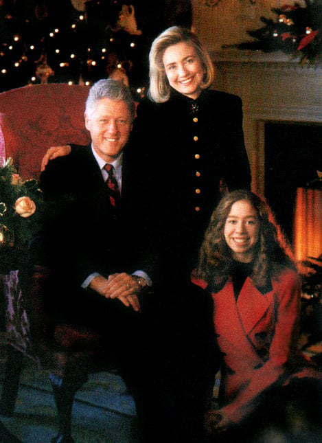 White House portrait of the Clintons