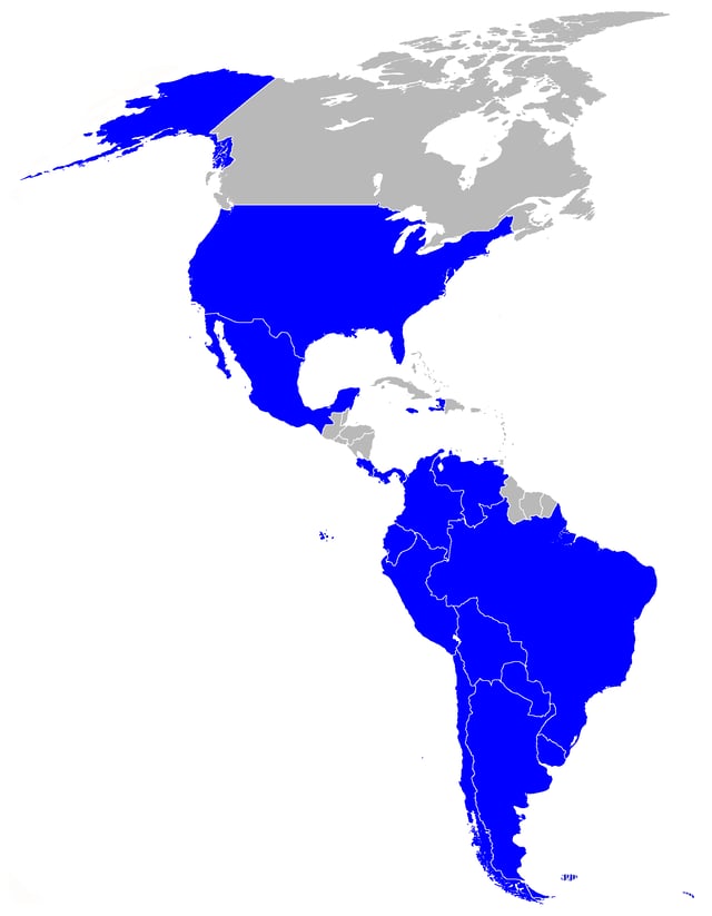 Map of the participant countries.