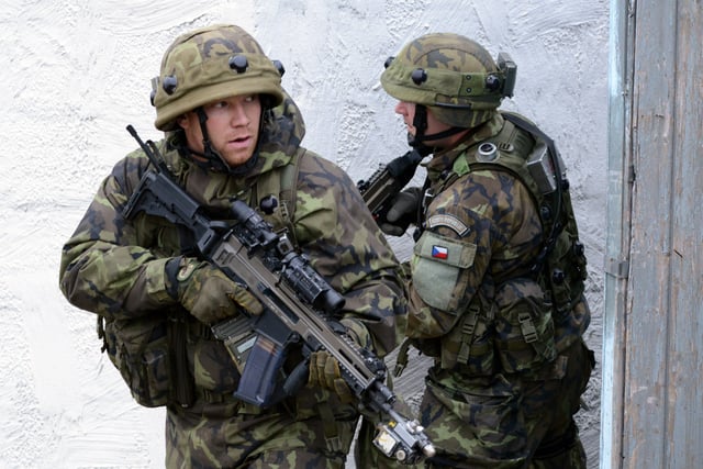 Czech Army soldiers during an exercise
