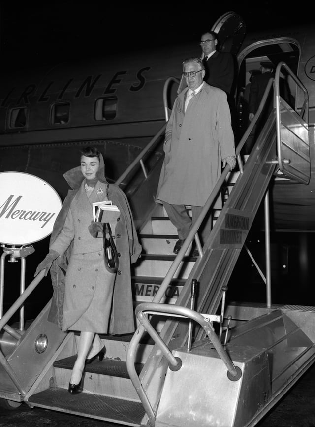 Jones and second husband David O. Selznick in 1957