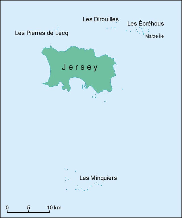 Map of islands of Bailiwick of Jersey