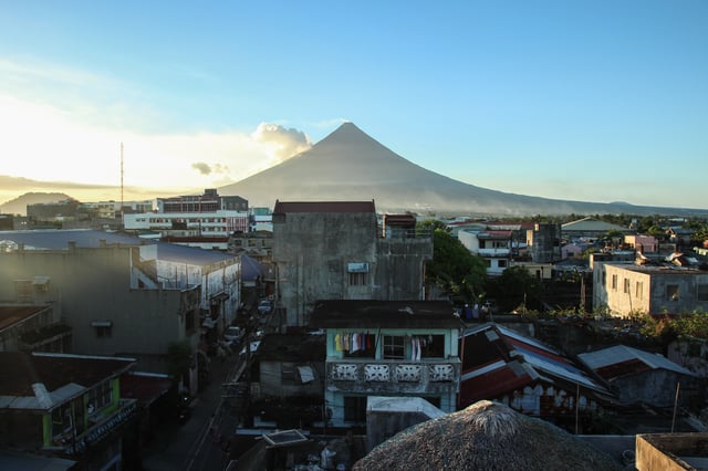 A view of Legazpi City among Mt. Mayon