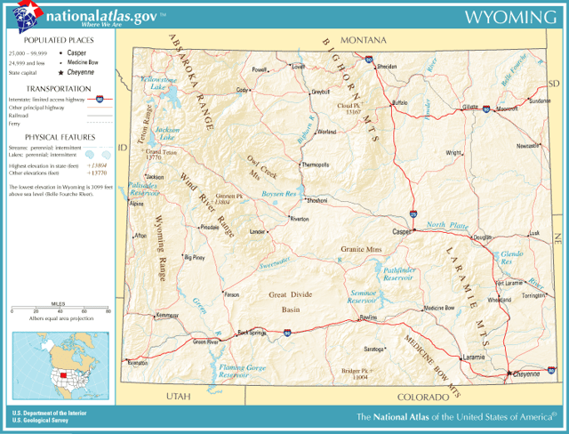 Map of Wyoming - PDF