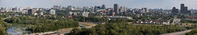 The Ottawa–Gatineau skyline with Autoroute 50 in the foreground