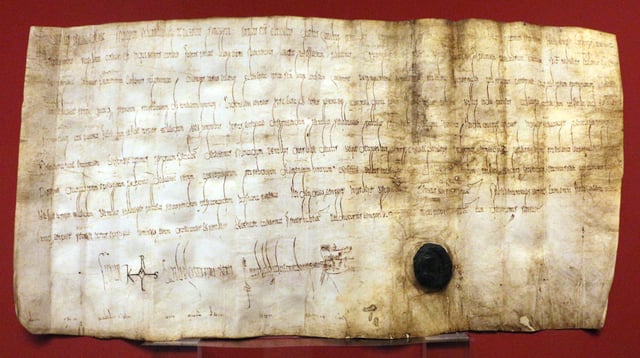 The privileges of Charlemagne at the Modena Cathedral (containing the monogram of Charlemagne), dated 782