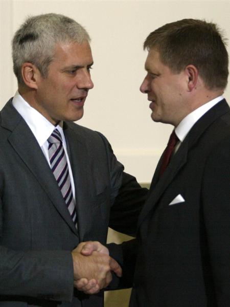 Boris Tadić with Slovak Prime Minister Robert Fico in Belgrade.