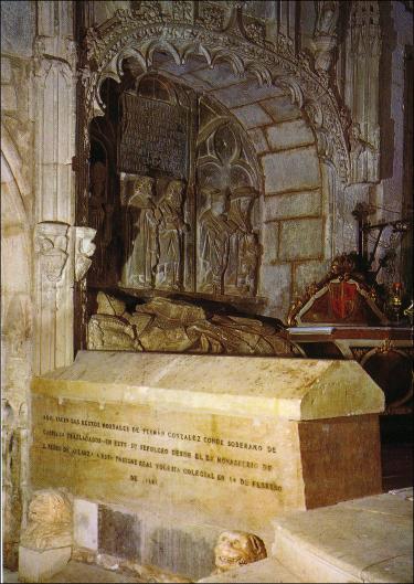 Sepulchre of Fernán González at Covarrubias, Spain, the lid is from the nineteenth century and the casket from the fifth.