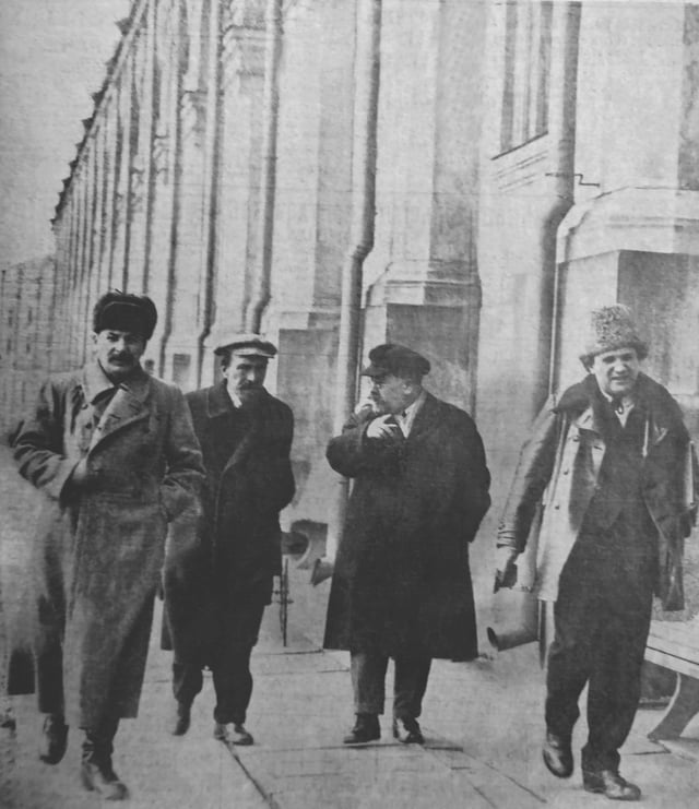 (From left to right) Stalin, Alexei Rykov, Lev Kamenev, and Grigori Zinoviev in 1925