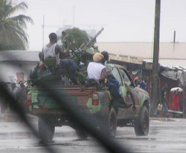 A technical in Monrovia during the Second Liberian Civil War.