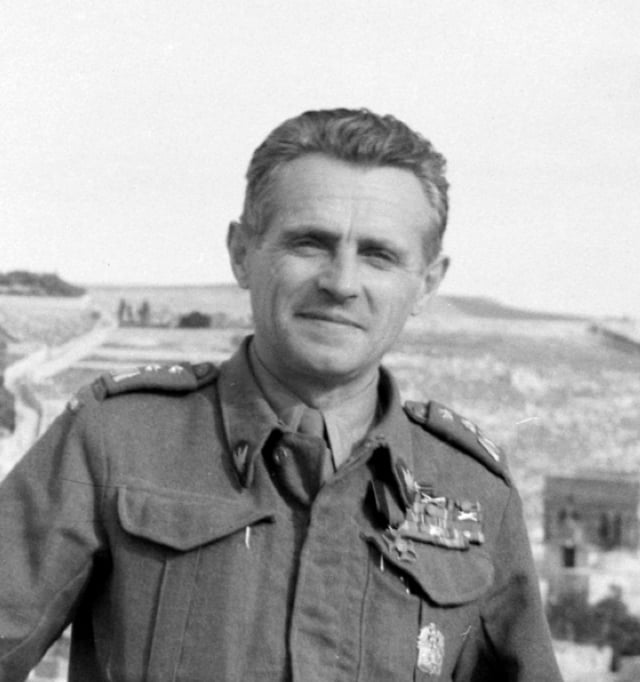 Michał Tokarzewski as the second in command of the Anders Army while in Jerusalem during World War II.