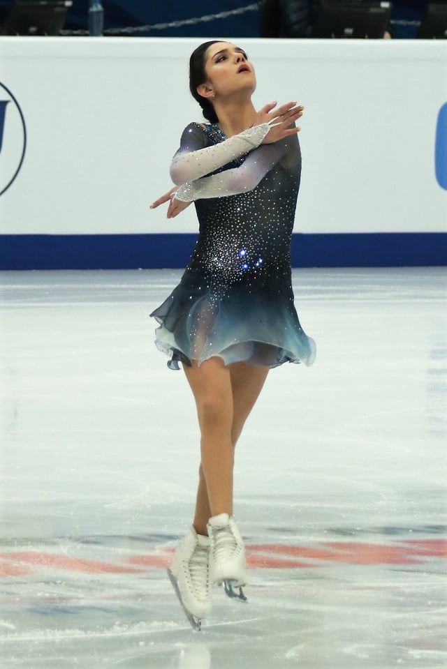 Medvedeva at the 2018 European Championships.
