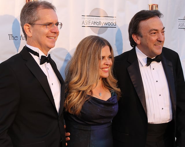 Chris Buck, Jennifer Lee and Peter Del Vecho at the 41st Annie Awards ceremony