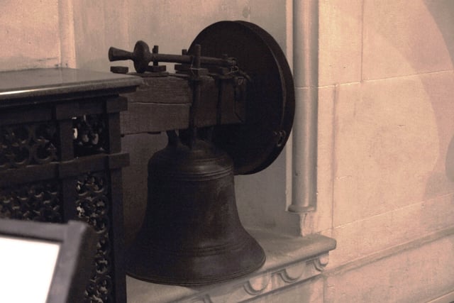 One of three 17th-century church bells in Arundel Castle, England. These were taken from Sevastopol as trophies at the end of the Crimean War.