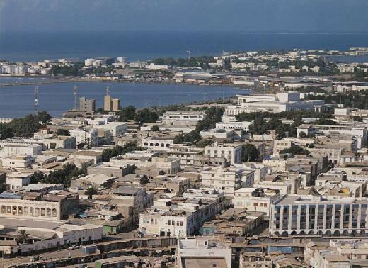 An aerial view of Djibouti City, the capital of Djibouti.