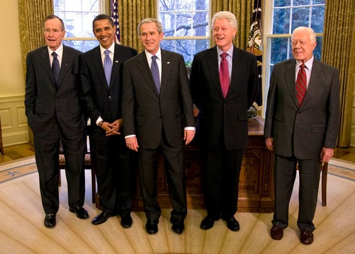 Four presidents and one then-president-elect.